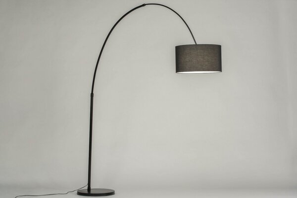 Stojací designová oblouková lampa Dallas Black and Black (LMD)