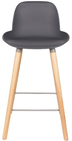 Tmavě šedá plastová barová židle ZUIVER ALBERT KUIP 65cm