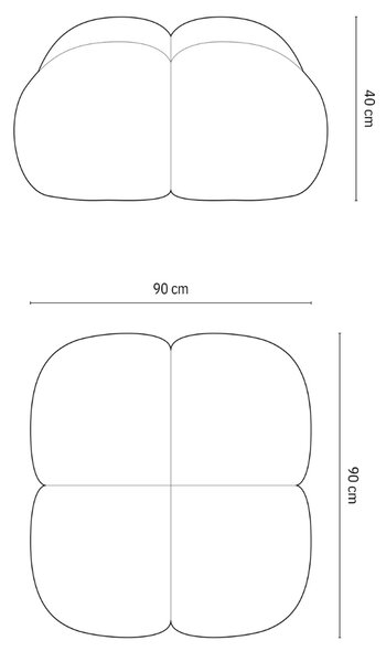 -25 % Dny MOMENTI– Cosmopolitan Design Světle béžová sametová podnožka Loretto 90 x 90 cm