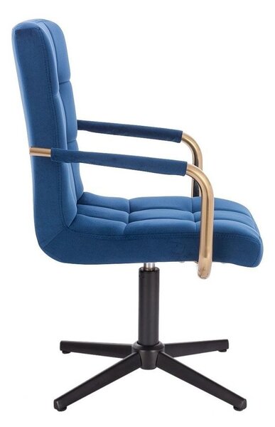 LuxuryForm DESIGN Židle VERONA GOLD VELUR na černém kříži - modrá