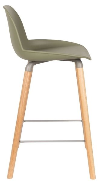 Zelená plastová barová židle ZUIVER ALBERT KUIP 65 cm