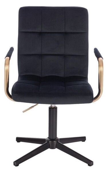 LuxuryForm DESIGN Židle VERONA GOLD VELUR na černém kříži - černá