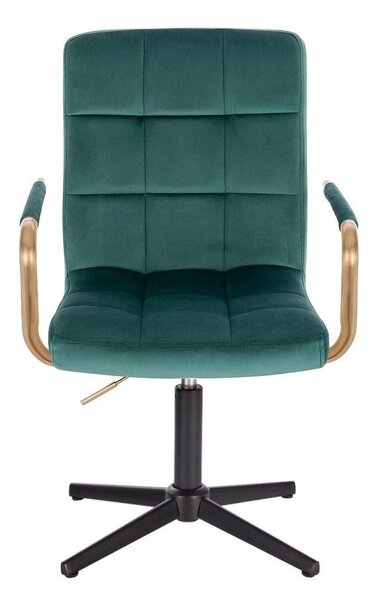 LuxuryForm DESIGN Židle VERONA GOLD VELUR na černém kříži - zelená