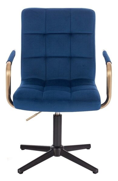 LuxuryForm DESIGN Židle VERONA GOLD VELUR na černém kříži - modrá