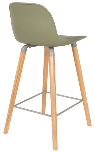 Zelená plastová barová židle ZUIVER ALBERT KUIP 65 cm