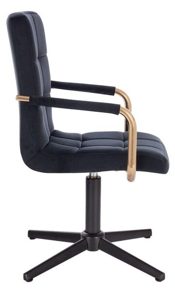 LuxuryForm DESIGN Židle VERONA GOLD VELUR na černém kříži - černá