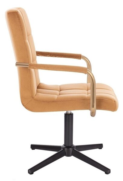 LuxuryForm DESIGN Židle VERONA GOLD VELUR na černém kříži - medová