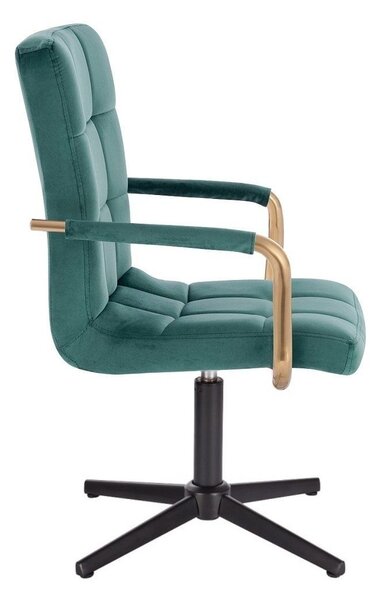 LuxuryForm DESIGN Židle VERONA GOLD VELUR na černém kříži - zelená
