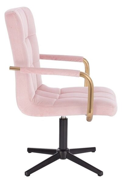 LuxuryForm DESIGN Židle VERONA GOLD VELUR na černém kříži - růžová