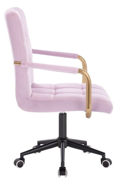 LuxuryForm DESIGN Židle VERONA GOLD VELUR na černé podstavě s kolečky - levandule