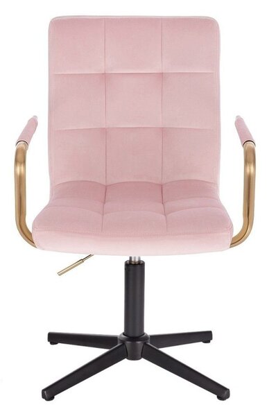 LuxuryForm DESIGN Židle VERONA GOLD VELUR na černém kříži - růžová