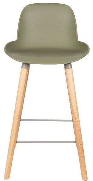 Zelená plastová barová židle ZUIVER ALBERT KUIP 65 cm