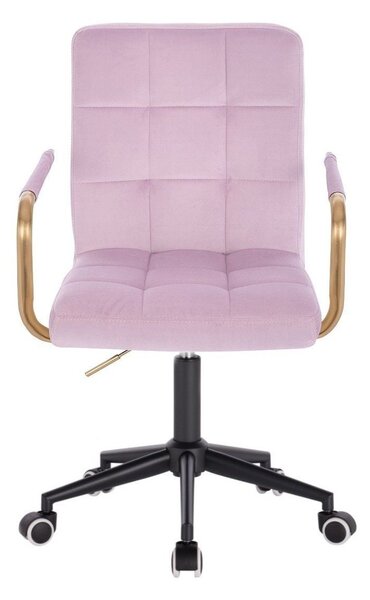 LuxuryForm DESIGN Židle VERONA GOLD VELUR na černé podstavě s kolečky - levandule