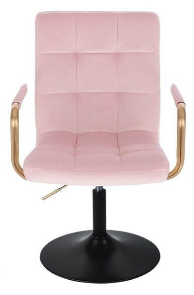 LuxuryForm DESIGN Židle VERONA GOLD VELUR na černém talíři - růžová
