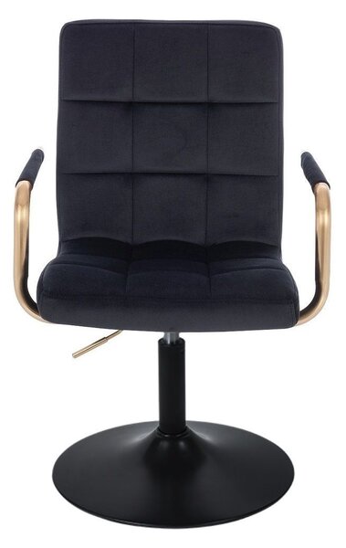 LuxuryForm DESIGN Židle VERONA GOLD VELUR na černém talíři - černá