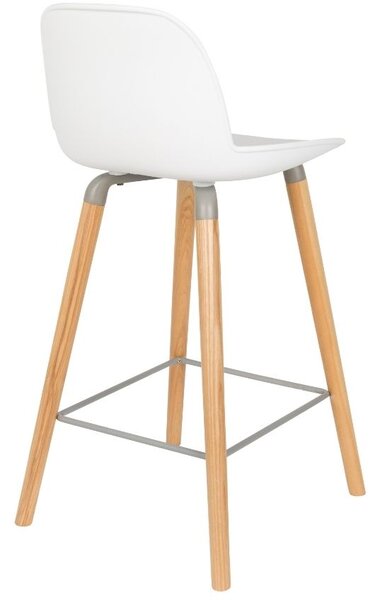 Bílá plastová barová židle ZUIVER ALBERT KUIP 65 cm