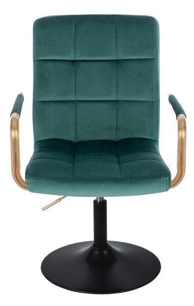 LuxuryForm DESIGN Židle VERONA GOLD VELUR na černém talíři - zelená