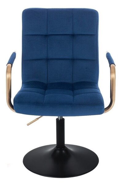 LuxuryForm DESIGN Židle VERONA GOLD VELUR na černém talíři - modrá