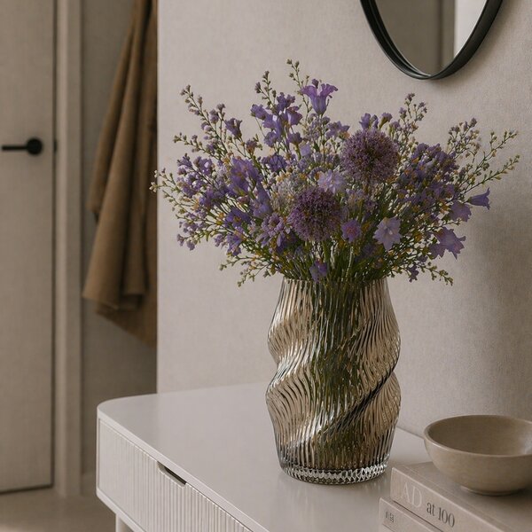 -25 % Dny MOMENTI– Nordic Living Hnědá skleněná váza Emine 25 cm