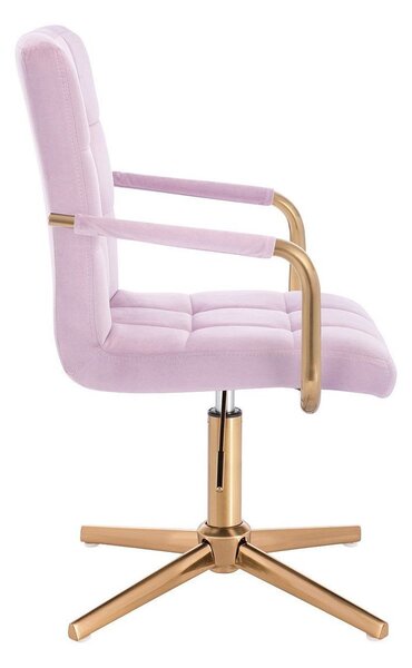 LuxuryForm DESIGN Židle VERONA GOLD VELUR na zlatém kříži - levandule