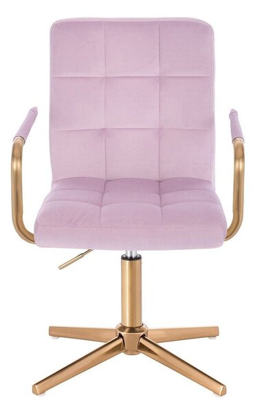 LuxuryForm DESIGN Židle VERONA GOLD VELUR na zlatém kříži - levandule