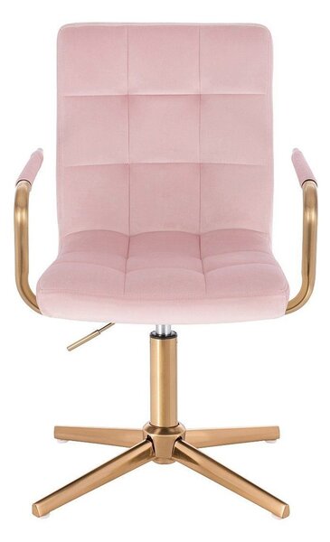 LuxuryForm DESIGN Židle VERONA GOLD VELUR na zlatém kříži - růžová