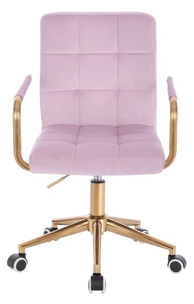 LuxuryForm DESIGN Židle VERONA GOLD VELUR na zlaté podstavě s kolečky - levandule
