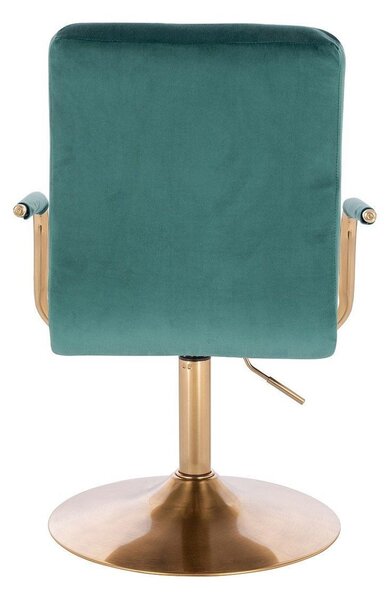 LuxuryForm DESIGN Židle VERONA GOLD VELUR na zlatém talíři - zelená