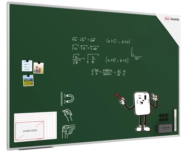 ZELENÁ magnetická křídová tabule 180 × 120 cm, GB1812