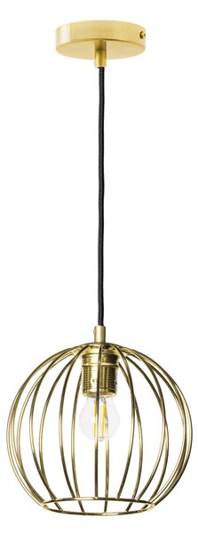 Light for home - Závěsné Svítidlo na Lanku "DIAMOND LOFT CORRAL GLOBE GOLDEN" 19603 – Luxus v Každém Detailu, 1x60W, E27, Zlatá