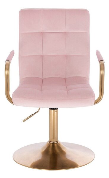LuxuryForm DESIGN Židle VERONA GOLD VELUR na zlatém talíři - růžová