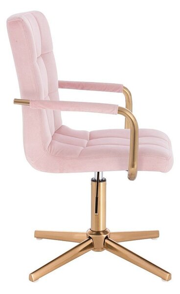 LuxuryForm DESIGN Židle VERONA GOLD VELUR na zlatém kříži - růžová