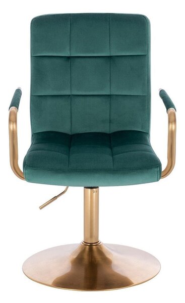 LuxuryForm DESIGN Židle VERONA GOLD VELUR na zlatém talíři - zelená