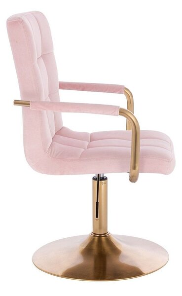 LuxuryForm DESIGN Židle VERONA GOLD VELUR na zlatém talíři - růžová