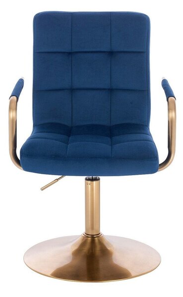 LuxuryForm DESIGN Židle VERONA GOLD VELUR na zlatém talíři - modrá