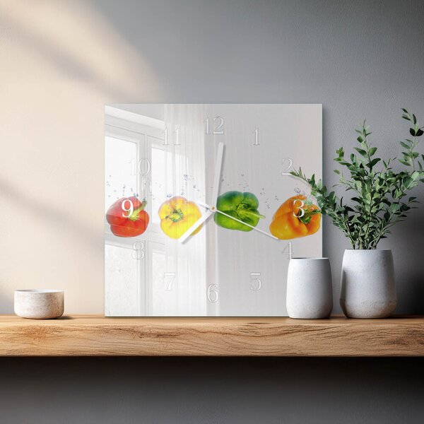 Skleněné hodiny Pepř zskb-30x30-00085489