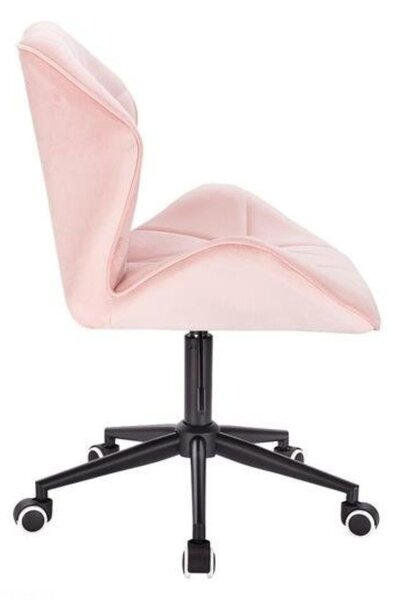LuxuryForm DESIGN Židle MILANO MAX VELUR na černé podstavě s kolečky - světle růžová
