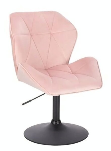 LuxuryForm DESIGN Židle MILANO MAX VELUR na černém talíři - světle růžová