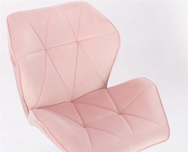 LuxuryForm DESIGN Židle MILANO MAX VELUR na zlatém kříži - světle růžová