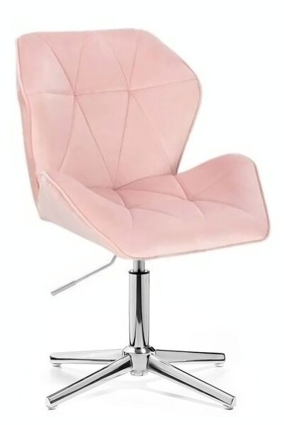 LuxuryForm DESIGN Židle MILANO MAX VELUR na stříbrném kříži - světle růžová