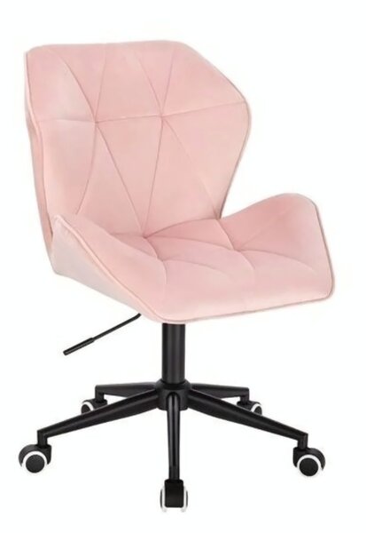 LuxuryForm DESIGN Židle MILANO MAX VELUR na černé podstavě s kolečky - světle růžová