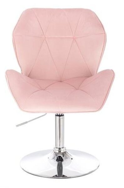LuxuryForm DESIGN Židle MILANO MAX VELUR na stříbrném talíři - světle růžová