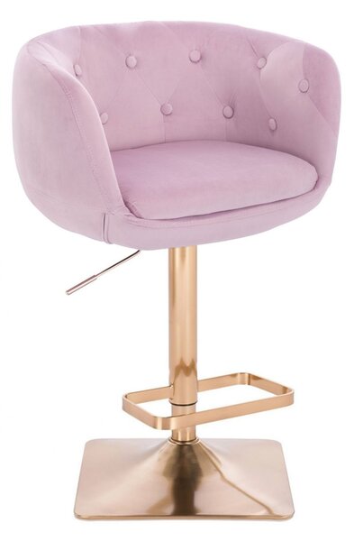 LuxuryForm DESIGN Barová židle MONTANA VELUR na zlaté hranaté podstavě - levandule