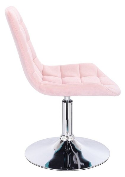 LuxuryForm DESIGN Židle PARIS VELUR na stříbrném talíři - světle růžová