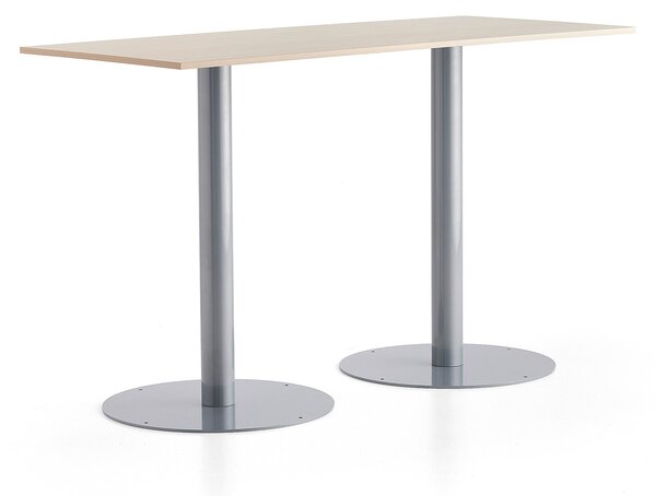 AJ Produkty Barový stůl ALVA, 1800x800x1100 mm, stříbrná, bříza