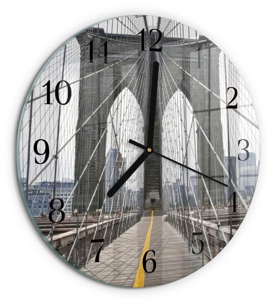 Skleněné nástěnné hodiny Brooklynský most zsoc-fi30-00175459