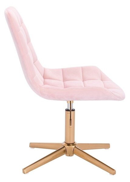 LuxuryForm DESIGN Židle PARIS VELUR na zlatém kříži - světle růžová