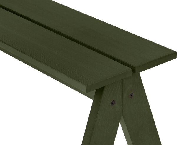 Noo.ma Zelená dřevěná zahradní lavice Navo 120 cm