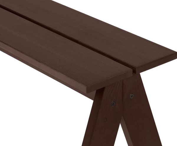 Noo.ma Hnědá dřevěná zahradní lavice Navo 120 cm