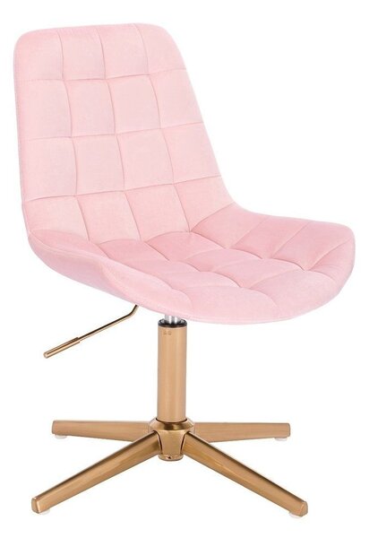 LuxuryForm DESIGN Židle PARIS VELUR na zlatém kříži - světle růžová